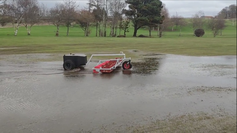 TarraBot autonomous driving range robot is always ready
